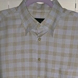 Scott Barber‎ Blue/Gray/White Long Sleeve Button Up Dress Shirt Men's XL